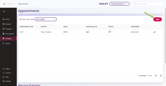 Indicator where to click to add from a day view perspective