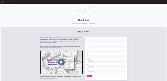 Image of thank you message.