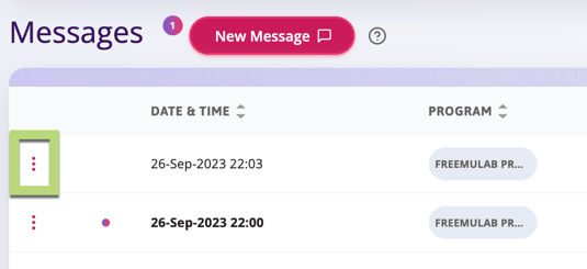 a screenshot of ellipsis to view the message or mark it as read/unread