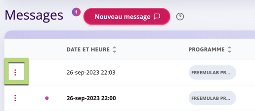 une capture d'écran des points de suspension pour afficher le message ou le marquer comme lu/non lu