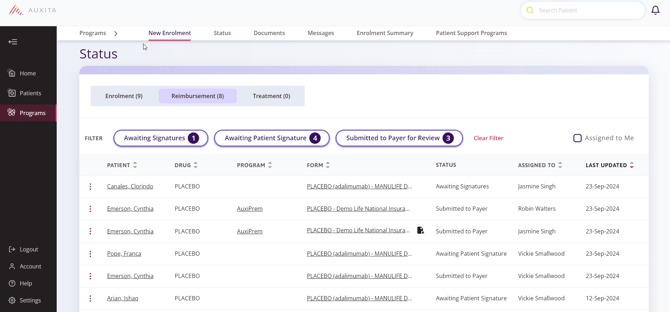 Status Table overview