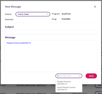 A screenshot of the 'insert form link' insert
