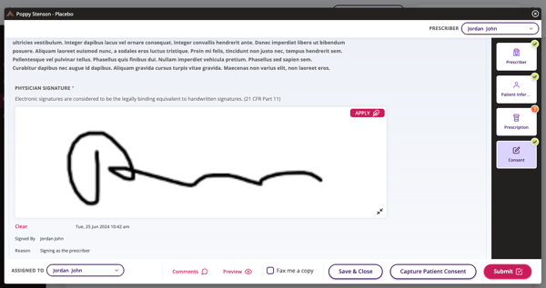 In this preview the signature box is expanded.