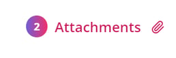 The attachments button displays a number indicating there are documents. You can click the Attachments button to see which documents are attached.