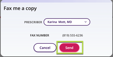 The send option is highlighted in this image.
