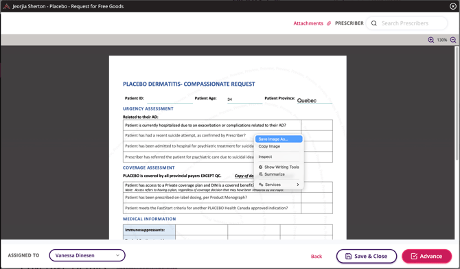 An Additional Form in preview mode where the mouse has been right-clicked and “save image as” is visible. A faint watermark is in the background.