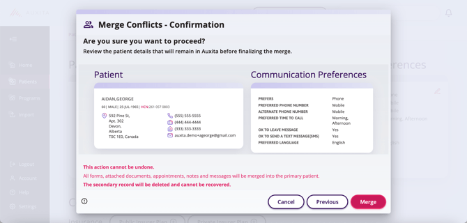 An arrow pointing to the merge button is displayed.