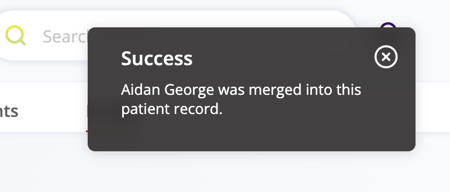 A confirmation of a successful merge is shown here.