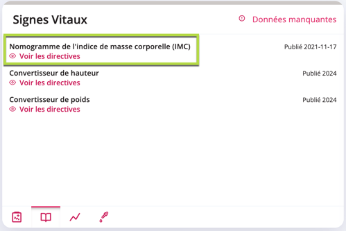 Le bouton Afficher les directives est mis en évidence dans cette tuile.