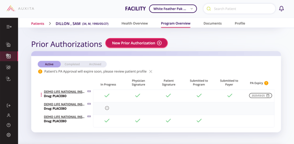 Warning indicating a PA renewal is due.