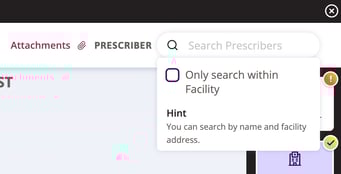 Screenshot of the section in the additional form in which the prescriber is required.