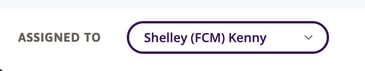Assigned to dropdown to select the next user you want to provide a review