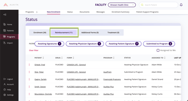 Status Table overview