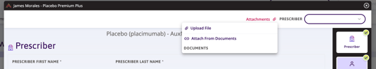 Enrolment form displaying on the top right where to click to add attachements to the form