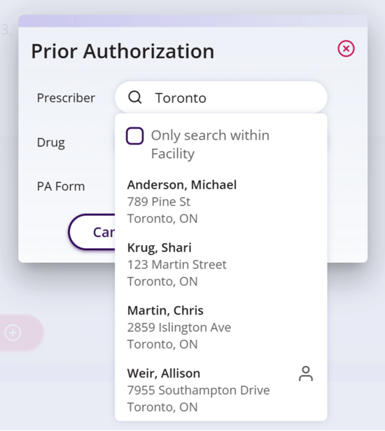 Example – search for city ‘Toronto’ 