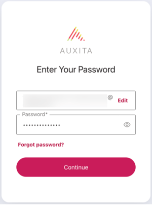 Screen capture of the password being filled in